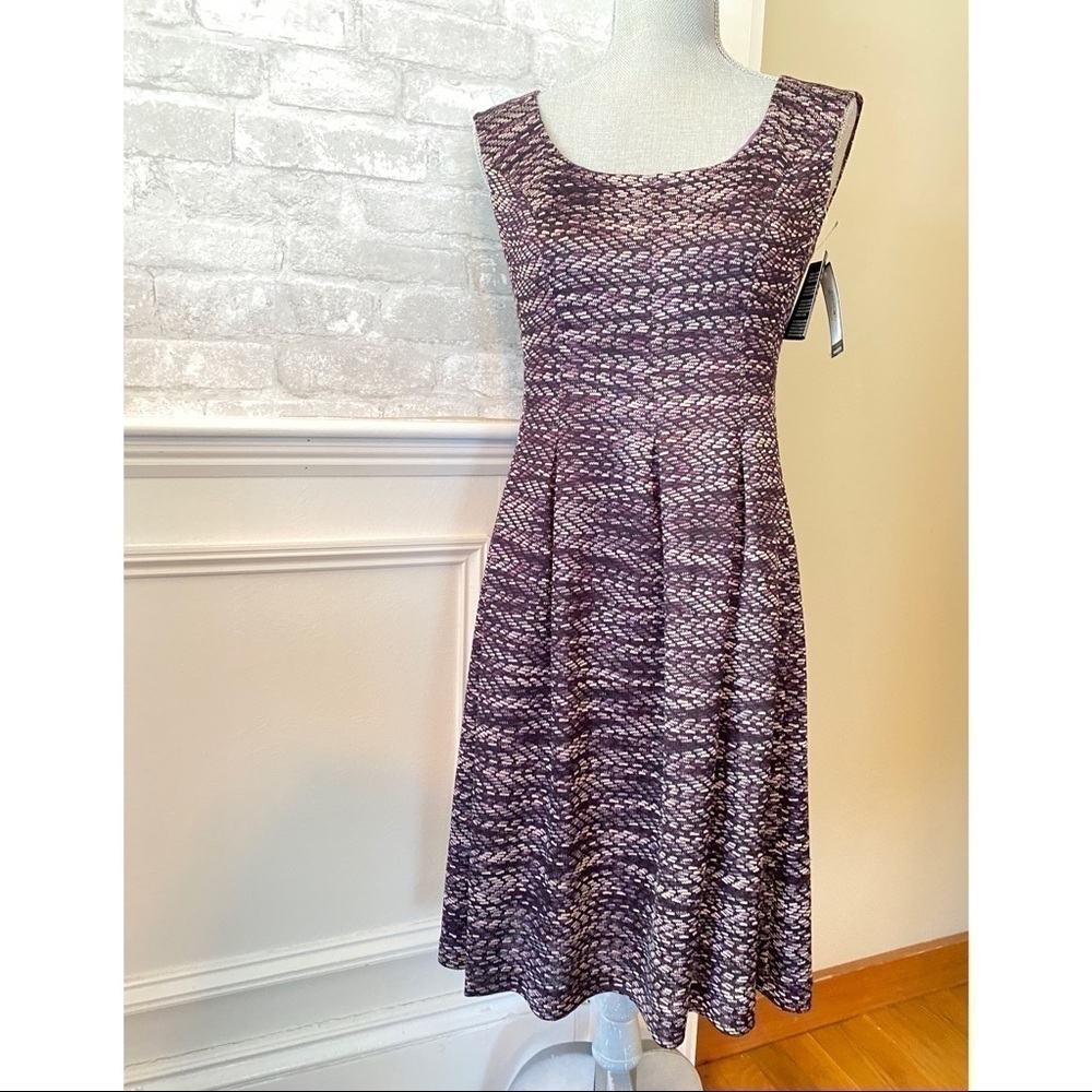 NINE WEST DRESS, PURPLE KNIT COCKTAIL DRESS l 0987